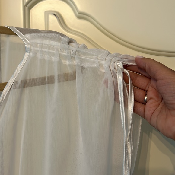 Isabella Rodriguez Sheer White Top Women’s Large - Picture 5 of 6